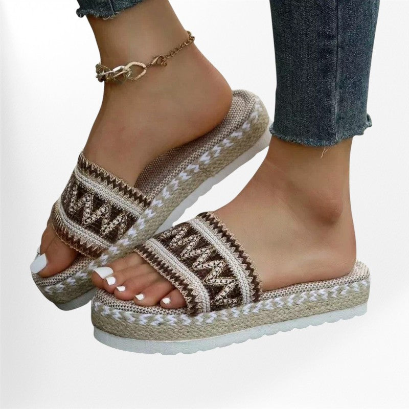 Bohemian orthotic slide sandals