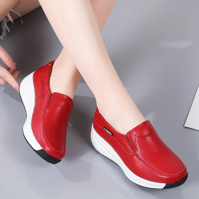 women's comfort shoe imitation leather Orthopedic Shoes Podoways 36 Red