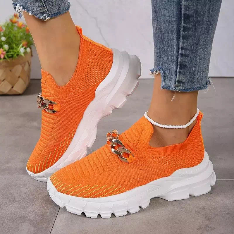 Orange sneaker for women Podoways