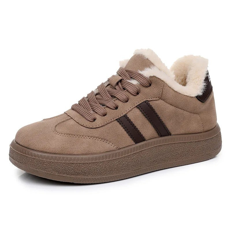 Women’s Fur-Lined Sneakers – Casual Vintage Style