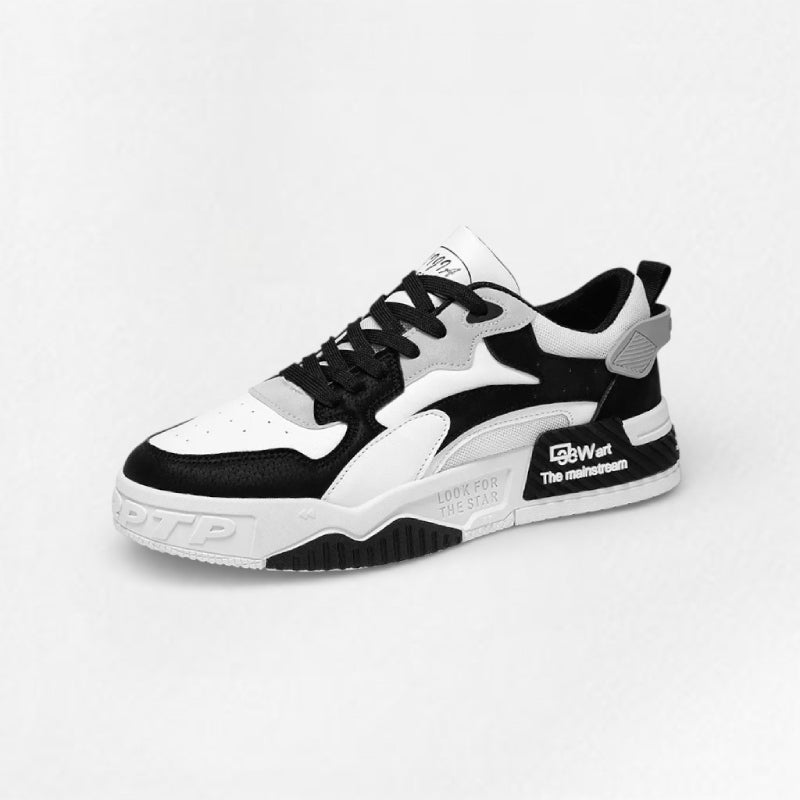 Men’s Black & White Street Sneakers – Modern Design