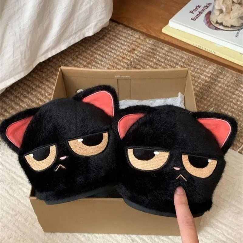 Women’s Black Cat Slippers