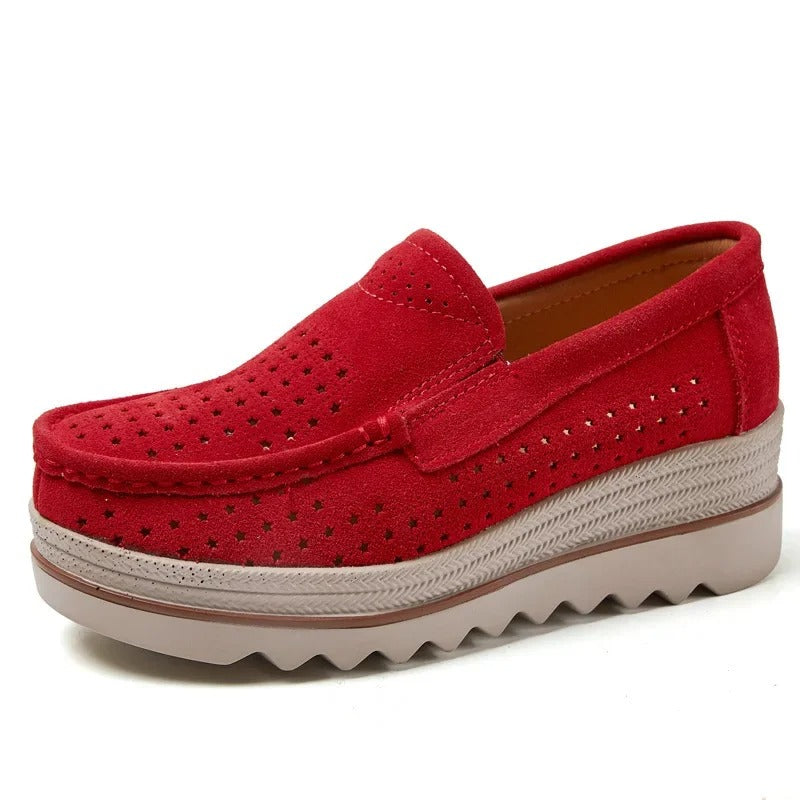 Two-tone moccasin for women Podoways 36 Red