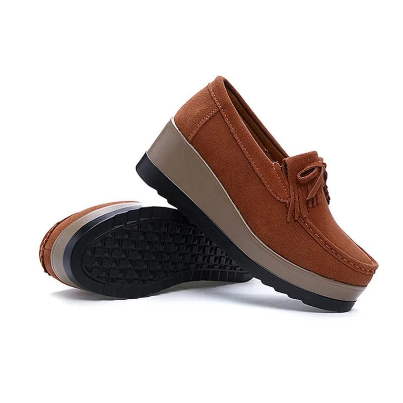 Two-tone moccasin for women Podoways 36 Chocolate