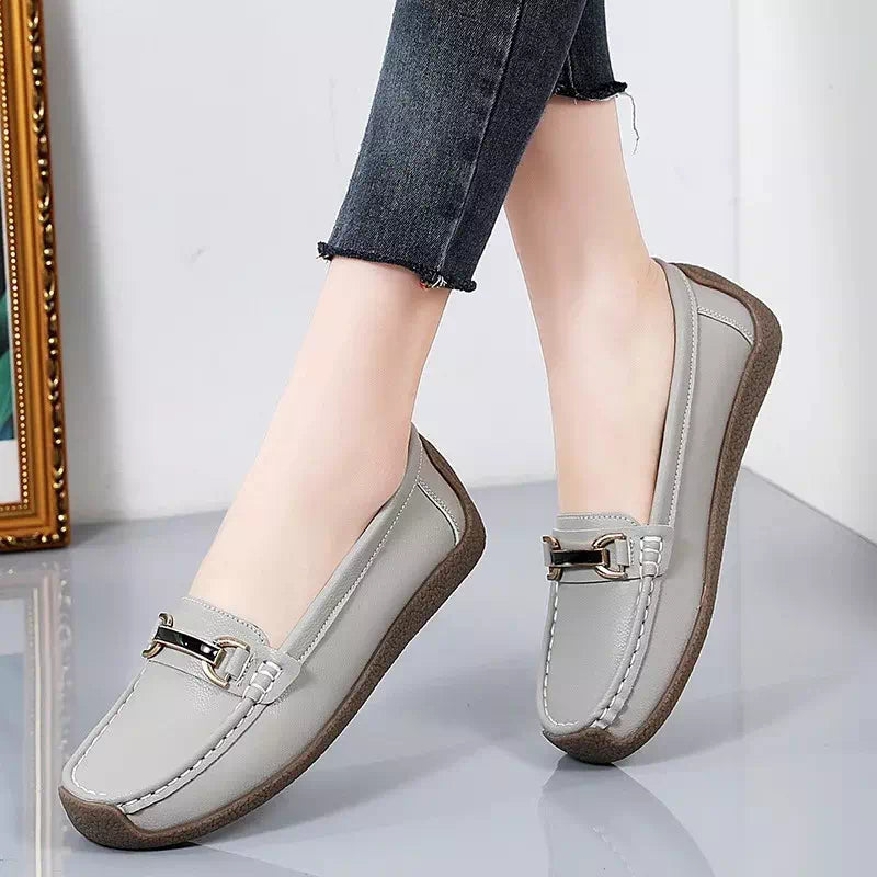 Very soft leather moccasin for women Podoways 36 LightGray