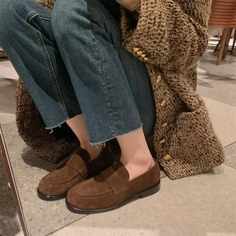 Brown suede moccasin for women Podoways