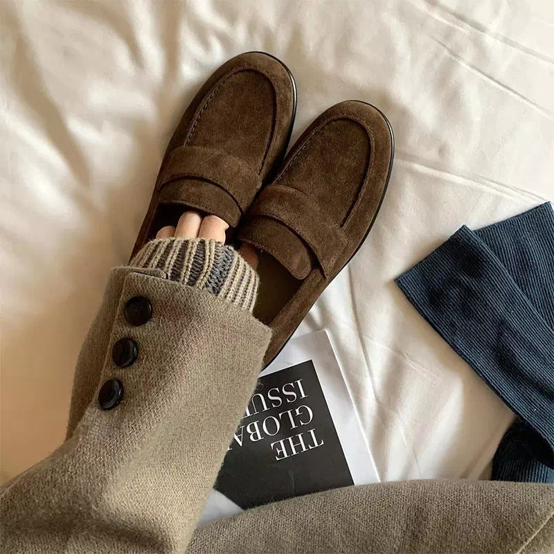 Brown suede moccasin for women Podoways
