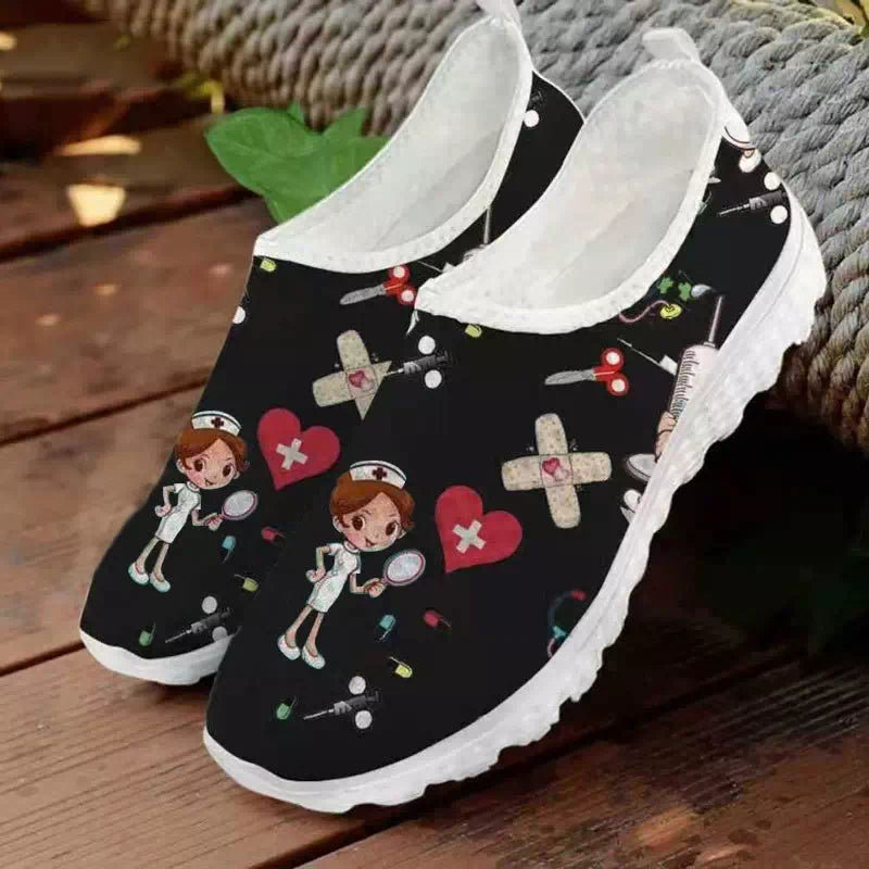 Comfortable Breathable Patterned Shoes Podoways 36 Black