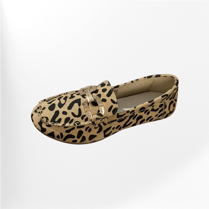 Leopard moccasin for women