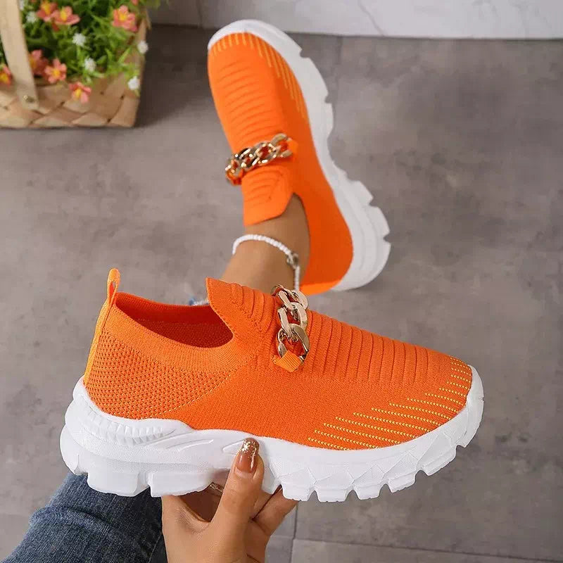 Orange sneaker for women Podoways