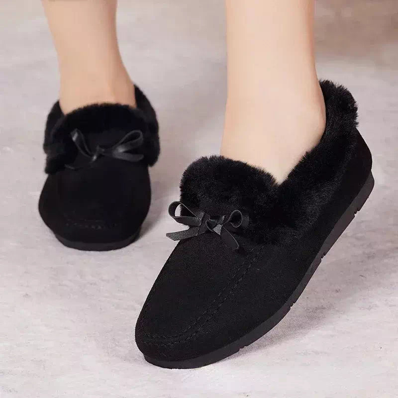 Fur style moccasin for women Podoways 36 Black