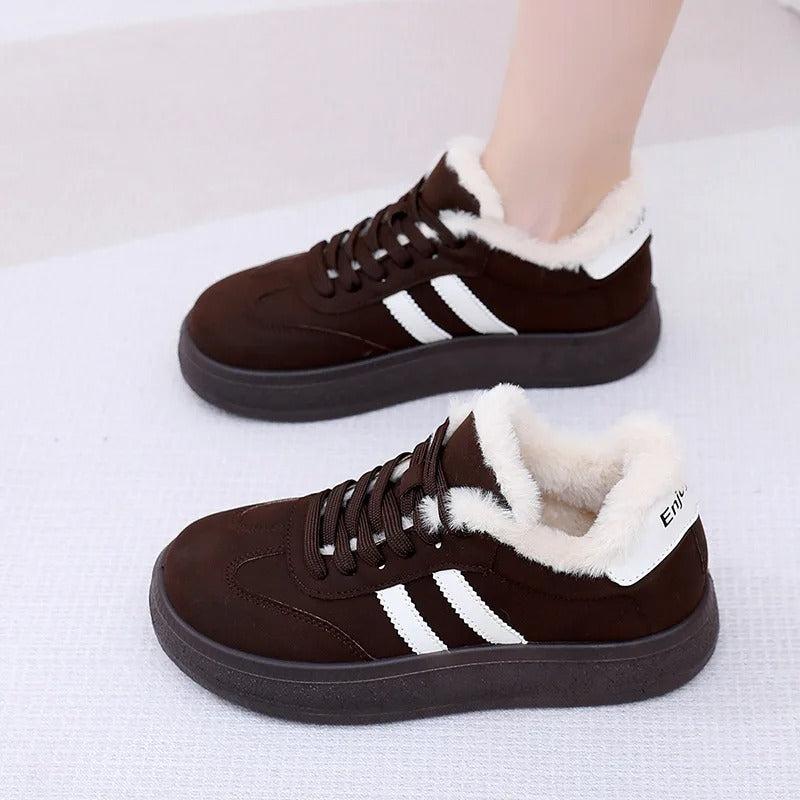 Women’s Fur-Lined Sneakers – Casual Vintage Style